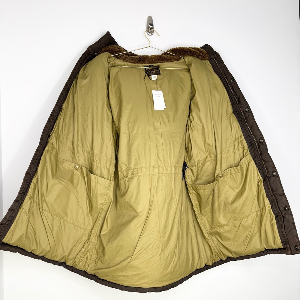 RRL by Ralph Lauren Coated Twill Parka Vintage Black Fleece Hood Size L New - Picture 9 of 16